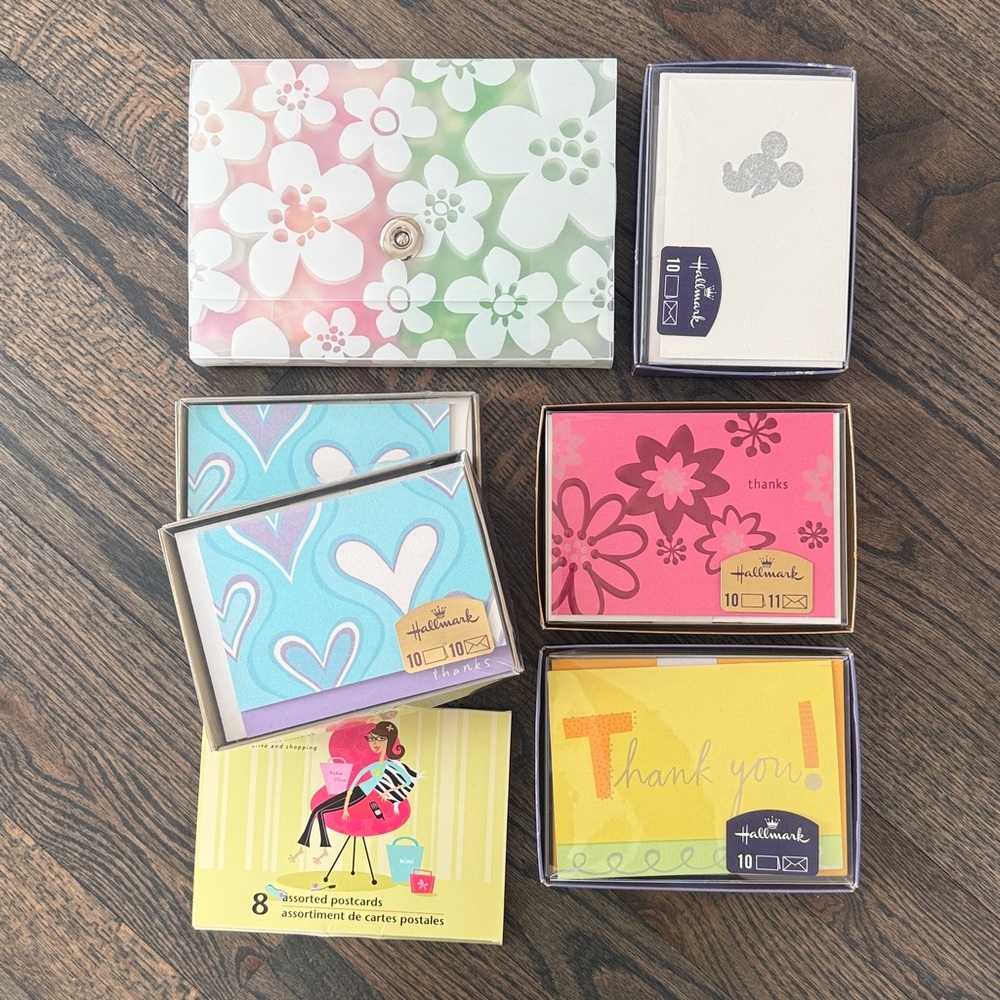 Lot of Boxed Hallmark Thank You Cards Blank Assorted - 7 piece